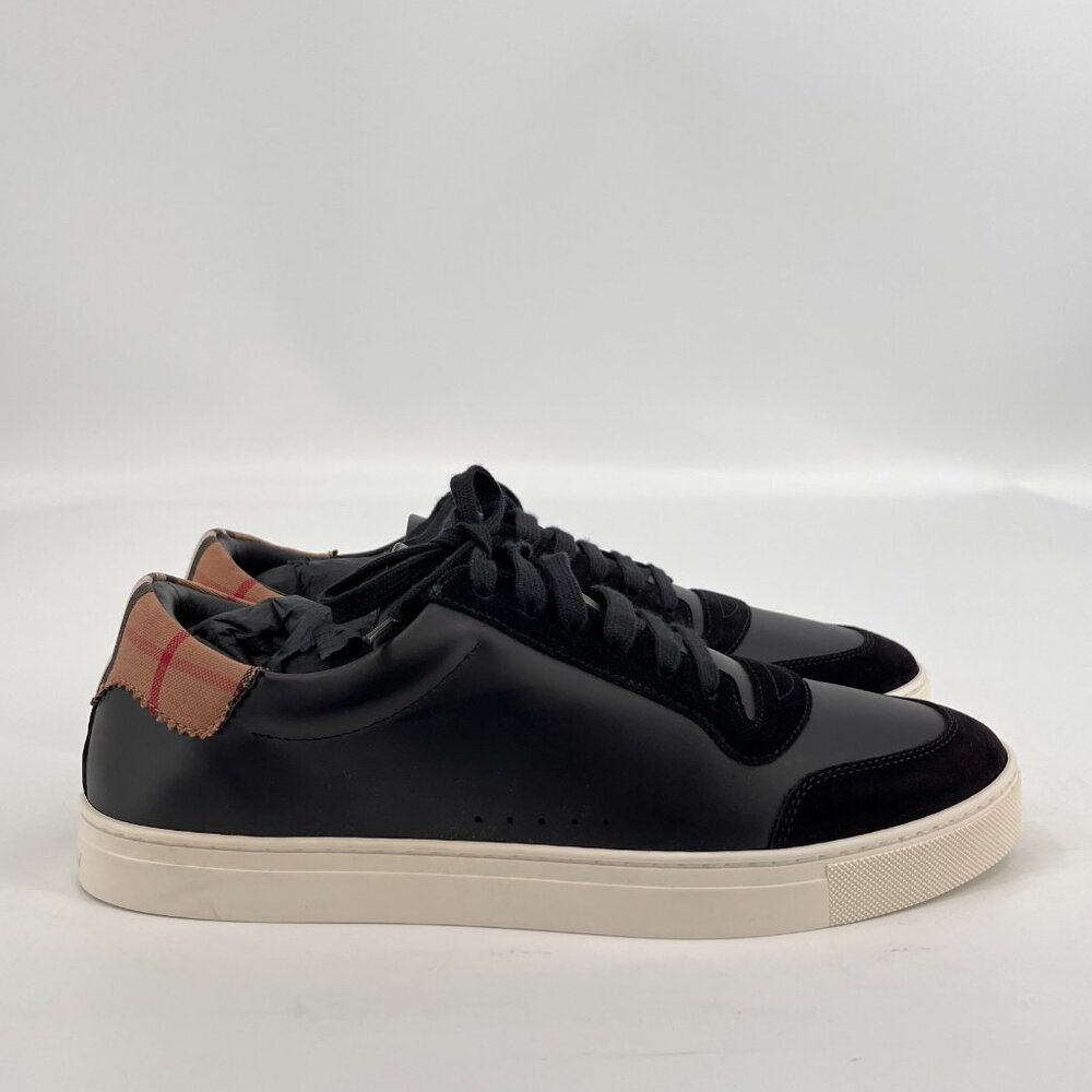 Burberry Men's Robin Vintage Check Panel Leather Low-Top Sneakers US10 - Picture 4 of 16